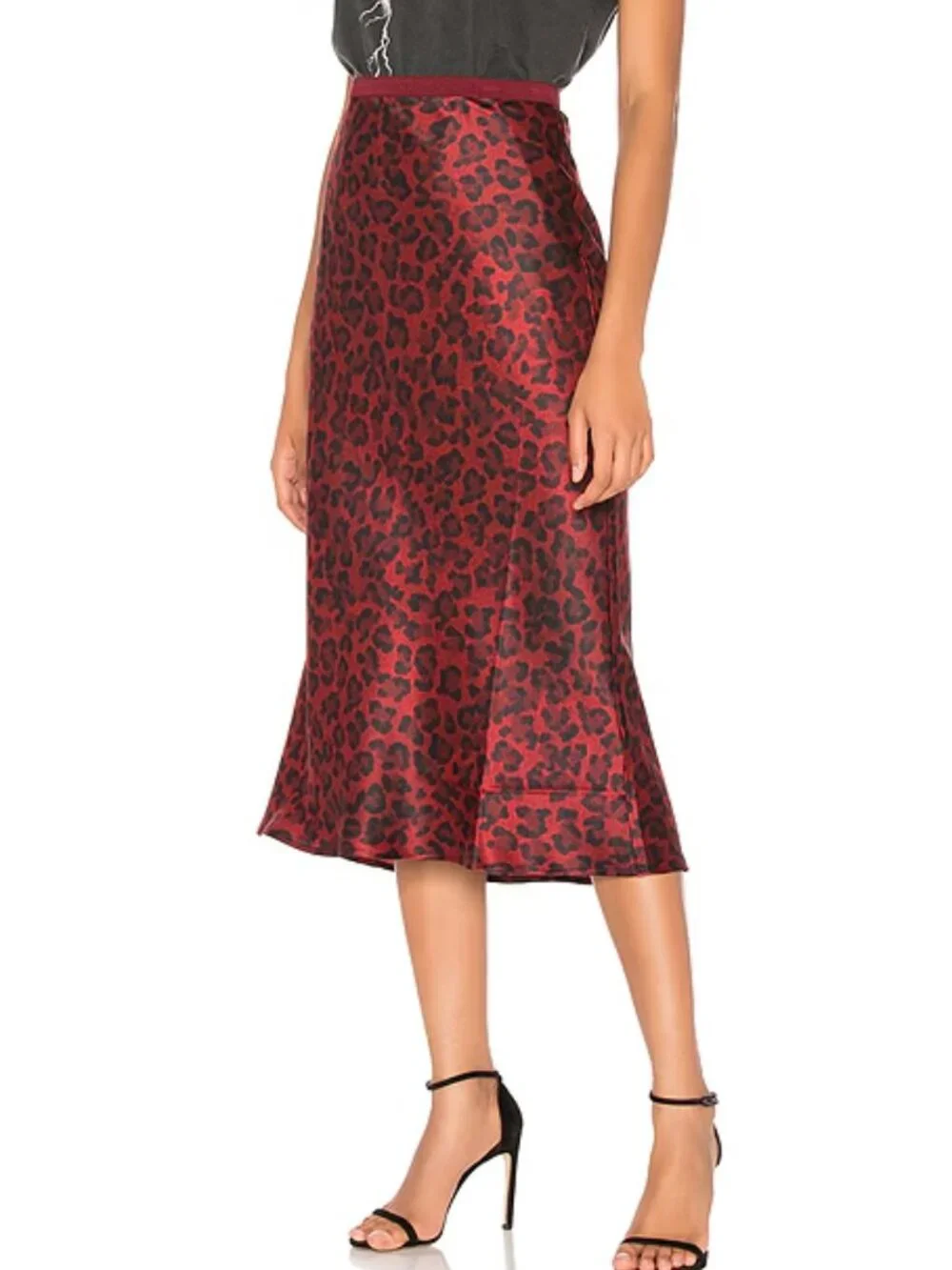 Anine Bing Bar Silk Midi Skirt S